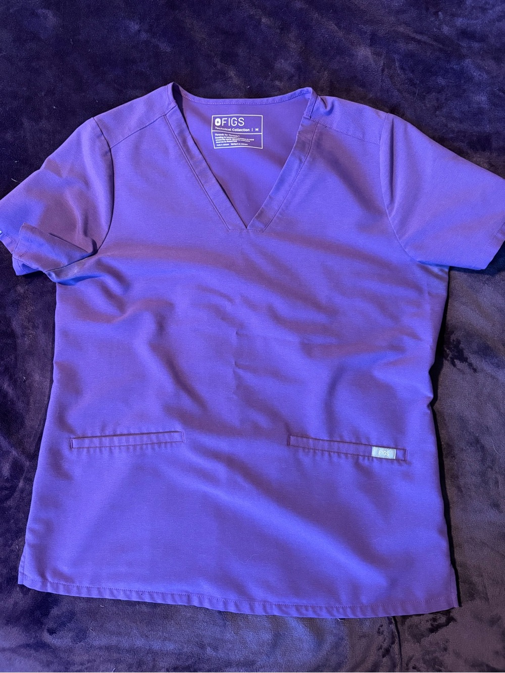 FIGS | Women's Purple V-Neck Scrub Top